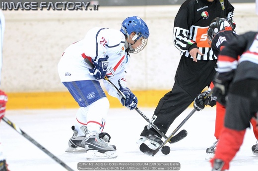 2015-11-21 Aosta B-Hockey Milano Rossoblu U14 2309 Samuele Basile